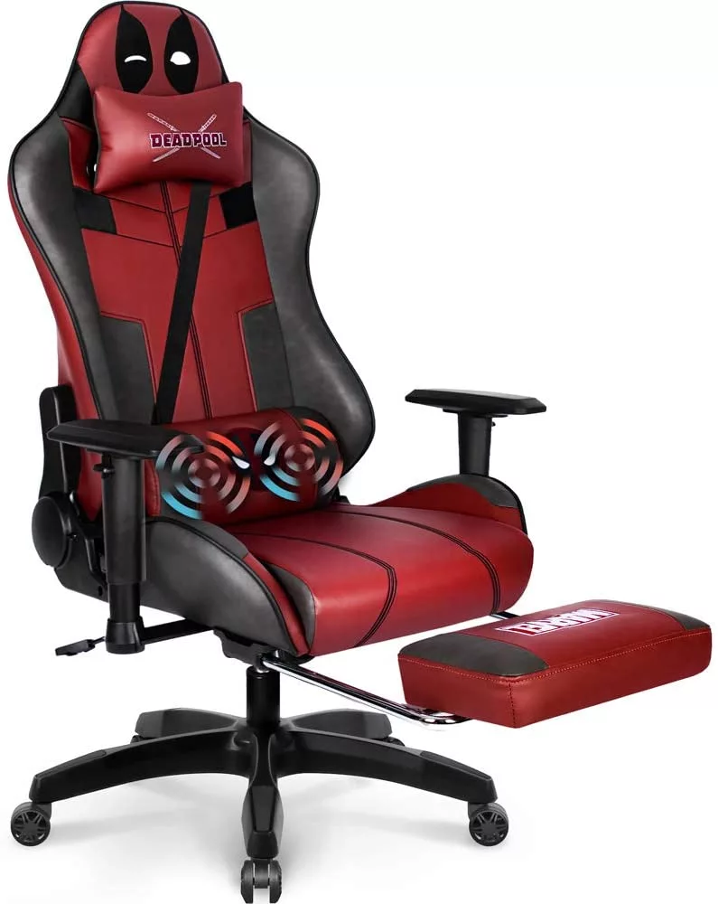 Marvel Avengers Massage Gaming Chair with footrest
